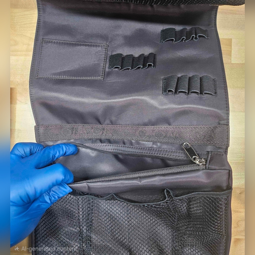 Omega toiletry bag/ travel pouch. Extendeble and has a hanging hook. Vintage - Picture 5 of 7